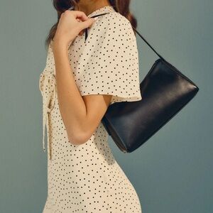 Reformation Hannah black leather shoulder bag